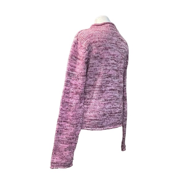 Billabong Womens XL Wool Blend Mock Neck Pink Knit Long Sleeve Boho Sweater Y2K - Picture 6 of 13